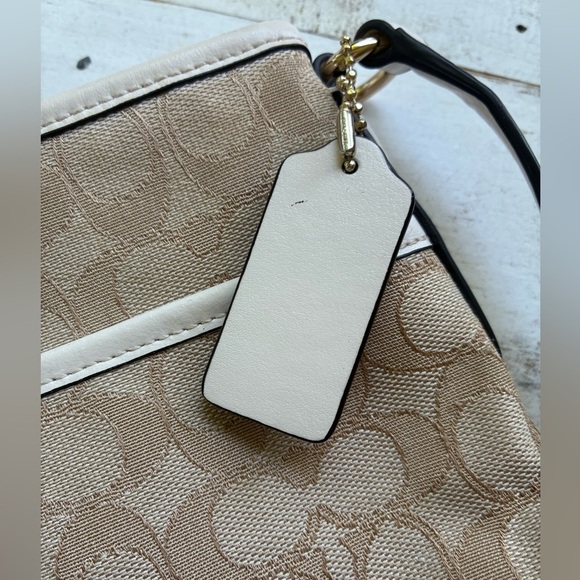 COACH Signature zip File Crossbody purse Shoulder Bag Canvas monogram jacquard - Picture 14 of 16